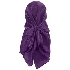 35 Inch Square Satin Head Scarf Silk Feeling Hair Scarf, Dark Purple