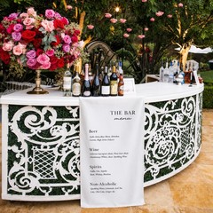 Custom Cocktail Menu Banner Wedding Bar Fabric Table Runner