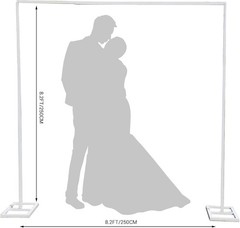 GRAVEE 8.2×8.2 FT Square Metal Wedding Arch Backdrop Stand Party Events Decor