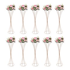10pcs Flowered Iron Trumpet Vase Elegant Wedding Centerpieces Gold Vases