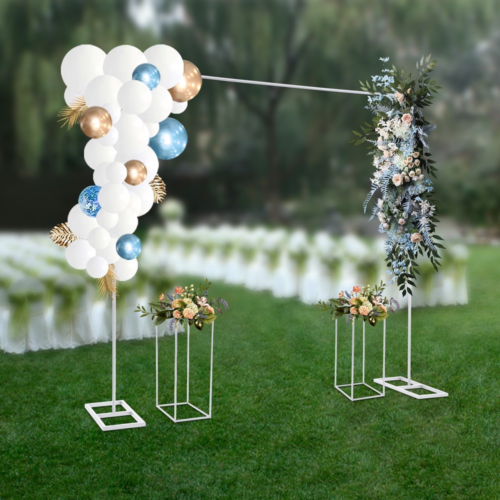 White Wedding Stand 1 Balloon Stand 2 Flower Stands Metal Wedding Backdrop Stand
