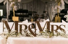 Mr and Mrs Wedding Sign Metal Rustic