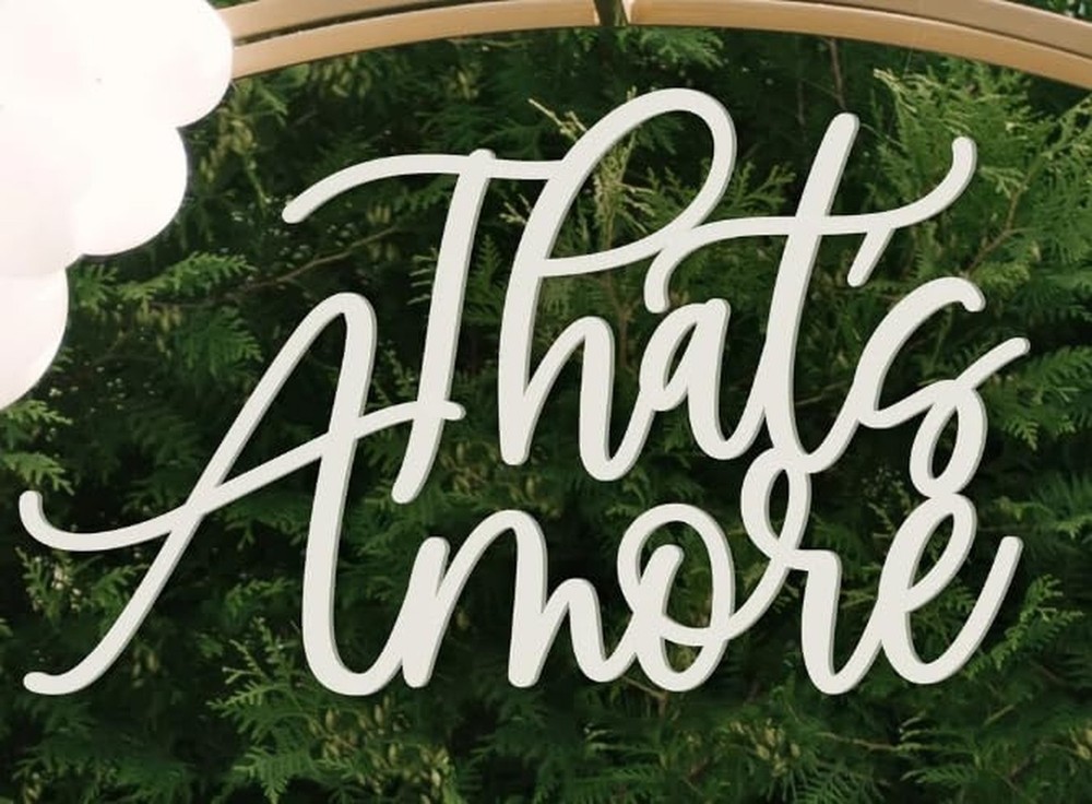 Wooden Thats Amore Sign for Wedding Backdrop,That’s Amore Welcome Decor fo