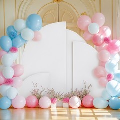 5FT Wedding Arch Cover Backdrop Stands 2-Sided Fabric Half Moon Shape