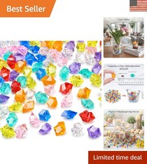Vibrant 150PCS Acrylic Fake Gems – Perfect Table Scatter & Pirate Party Decor