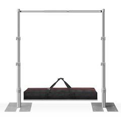 10ft x 10ft Adjustable Backdrop Stand Kit – Heavy Duty Pipe and Drape Silver