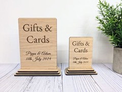 Personalised ‘Gifts & Cards’ Wooden Sign for Weddings and Parties