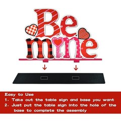 4Pcs Valentine’s Day Decorations Love Wooden Table Sign, Anniversaries Tablet…