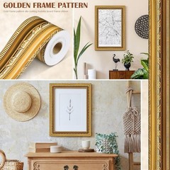 Retro Gold Border Bulletin Board 3D Frame Sticker Roll for Wall Decoration
