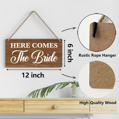 Rustic Wedding Sign Here Comes the Bride, Ring Bearer Sign, Funny Wedding Decor