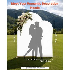 Uimoso Wedding Arch Backdrop Stand Metal Frame 7.2 ft 6 ft Set of 2 with Cover