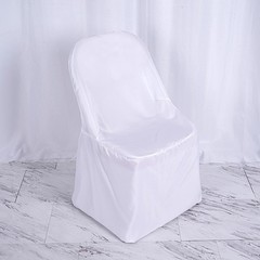 100 White Polyester Folding Chair Covers Wedding Banquet Reception Decorations