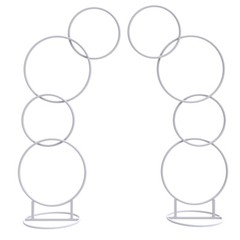 2x Heavy Duty Backdrop Stand w/ Base Portable Wedding Metal Arch Party Frame Kit
