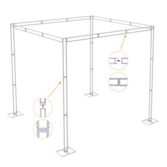 Outdoor Wedding Canopy Stand Frame Metal Iron Chuppah Manda w/ 4 Reinforced Base