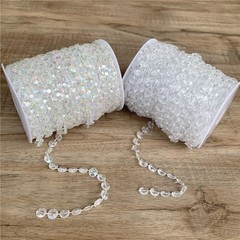 Clear Crystal Garland Strand Chandelier 30M Acrylic Beads Strand Line Chain for