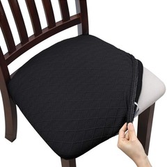 Stretch Chair Seat Covers 6 PCS, Removable Washable Dining Chair Covers Anti-…