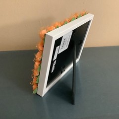 rosebud with sheer polka dot fabric accent picture frame