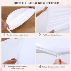 Zippered Stretch Arch Cover Thick Milk-Silk Polyester for Wedding Party Backdrop