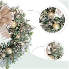 24 Inch Christmas Champagne Leaves Berries Wreath for Front Door, Rustic Farm…