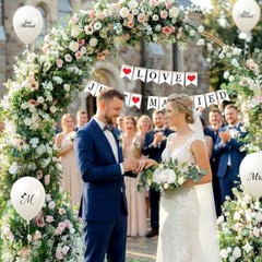 Luxury Just Married Car Decoration Kit –Artificial Flower Hood , Just Married