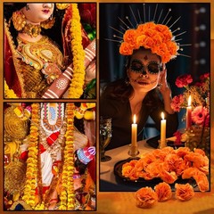 Marigold Flowers Heads Bulk 100Pcs, Silk Artificial Flowers for DIY for Diwal…