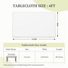 Tablecloth 4ft Elastic Tablecloths Rectangular Fitted Picnic Folding Table Co…