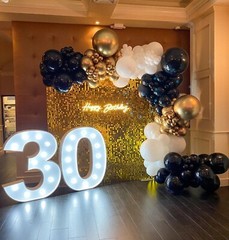 Black and Gold Balloon Garland Arch Kit, 185Pcs Explosion Star Black White Me…