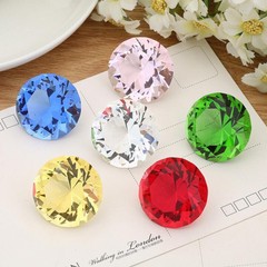 11Color Glass Crystal Diamond Shape Paperweights Facet Jewel Wedding Gift 30mm