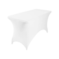 Spandex 4ft Waterproof Table Cover for Party,Wedding, Banquet, and Events(Whi…