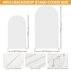 Metal Arch Backdrop Stand Set of 2 With Cover, 7.2Ft+6ft（White Cover） 7.2Ft+6ft