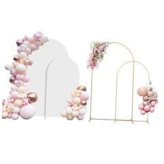 Metal Arch Backdrop Stand Set of 2 With Cover, 7.2Ft+6ft（White Cover） 7.2Ft+6ft