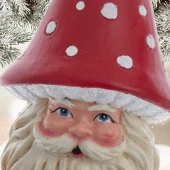Mushroom Santa Christmas Ornament, Holiday Garden Tree Hanging Decorations by…