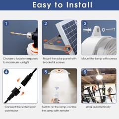 Solar Ceiling Lights-Indoor Outdoor, Daytime & Dimmable 1000LM Solar Shed Lig…