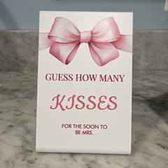 3pc Bridal Shower 4×6 Tabletop Signs 👰Cards & Gifts, Bouquet Bar, Kisses Game