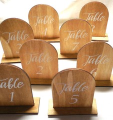 Table Number 1-10 Shower Wedding Party Family Reunions Wooden Natural 4″ by 3″