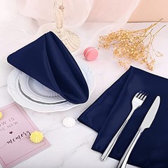 16 Pack Square Satin Napkin Bright Silk Table Napkin Soft Smooth Fabric Table