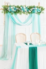 3 Panels Wedding Arch Draping Fabric, 30″ x 20ft Dark Teal Deep Teal Green