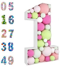 3FT Mosaic Balloon Frame Number 1 Light Up Numbers Pre-Cut Kit Thick Foam Boa…