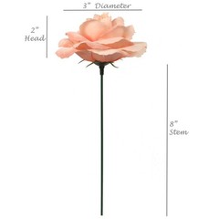 Larksilk Artificial Roses 50pcs Silk Blush Pink 8in Home Decor Flowers