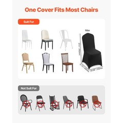 Uimoso100PCS Black Stretch Spandex Chair Covers for Events, Weddings, and Dining