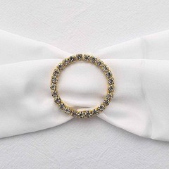 Gold 2 in Round Metal Chair Sash Pin Buckle Rhinestones Party Events Decorations