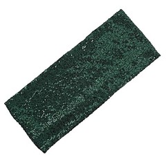 10 Hunter Green Spandex Sequined CHAIR SASHES Ties Wraps Wedding Decorations