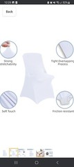 Azon Special Event/Wedding White, Spandex Folding Chair Covers, 50 Count