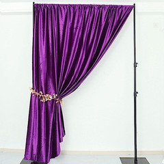 PURPLE 8 ft Premium Velvet Backdrop Curtain Party Wedding Booth Decorations