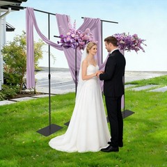 Black Wedding Backdrop Stands 4PCS 80-240cm Adjustable Height Backdrop Stands