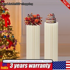 2pcs Foldable Cardboard Wedding Display Cylinder Flowers Stand Columns Display