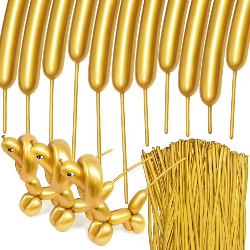 Metallic Long Balloons Art Kit for Twisting, Chrome 260pcs Skinny Modeling Ba…