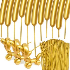 Metallic Long Balloons Art Kit for Twisting, Chrome 260pcs Skinny Modeling Ba…