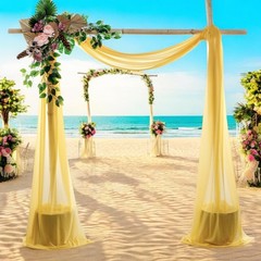 MDS Pack of 1 Wedding Arch Drape Panel (30″ Width x 75ft Long) Sheer Chiffon …