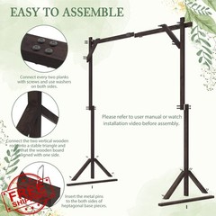 Fomcet Brown 7.2FT X 7.1FT Wedding Arch Stand